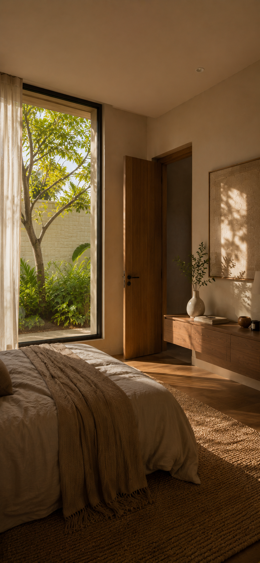 A warm, sunlit home interior